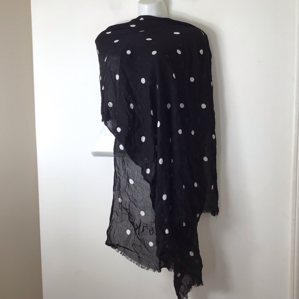 Kate spade NY women scarf Black Sheer Polka Dot Scarf Wrap